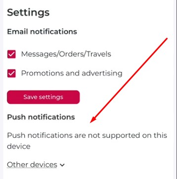 Notifications are not supported